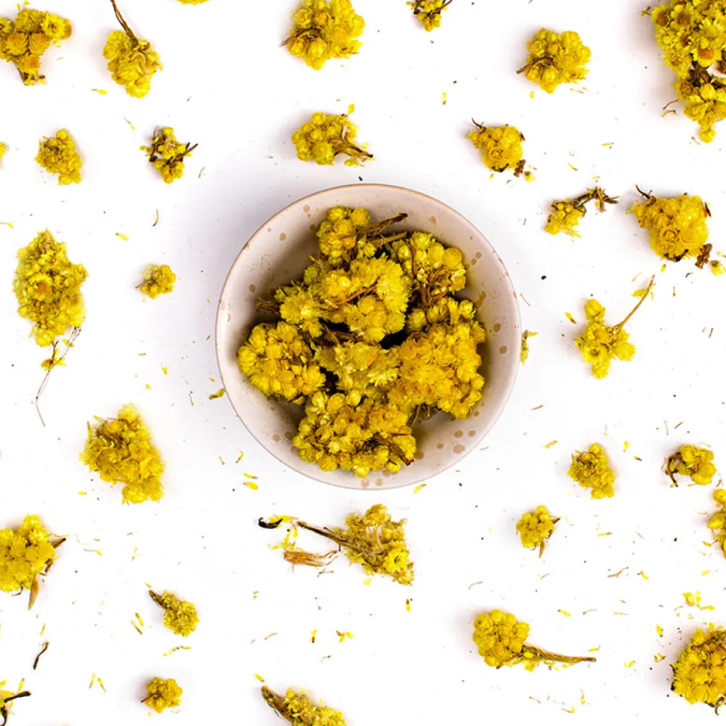 Terza Luna Erbe Officinali|Fiori Eduli E Garnish^Helichrysum whole flowers