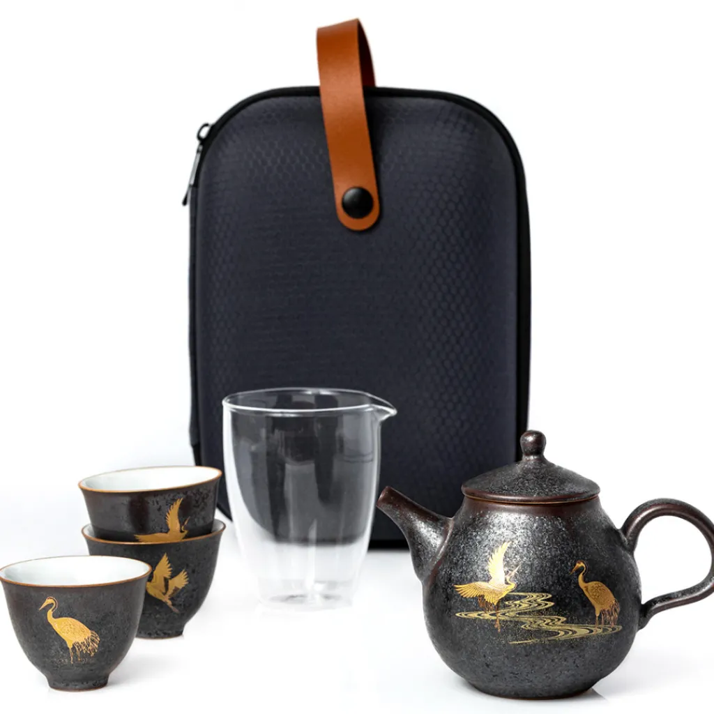 Terza Luna Box Degustazione Di Tè Puri^Teapot and cups set -Golden Heron-